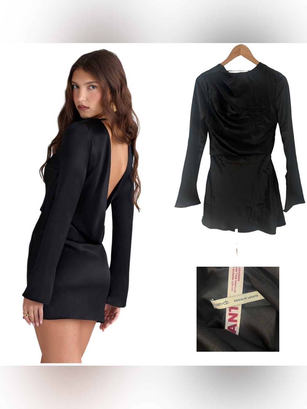 House of CB Mariska Open Back Satin Mini Dress